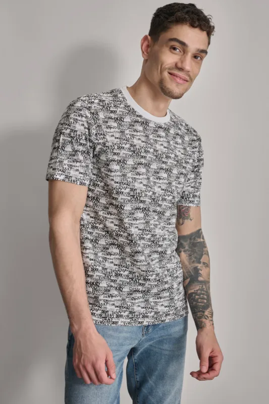 ALLOVER MIXED LOGO TEE sold by DKNY