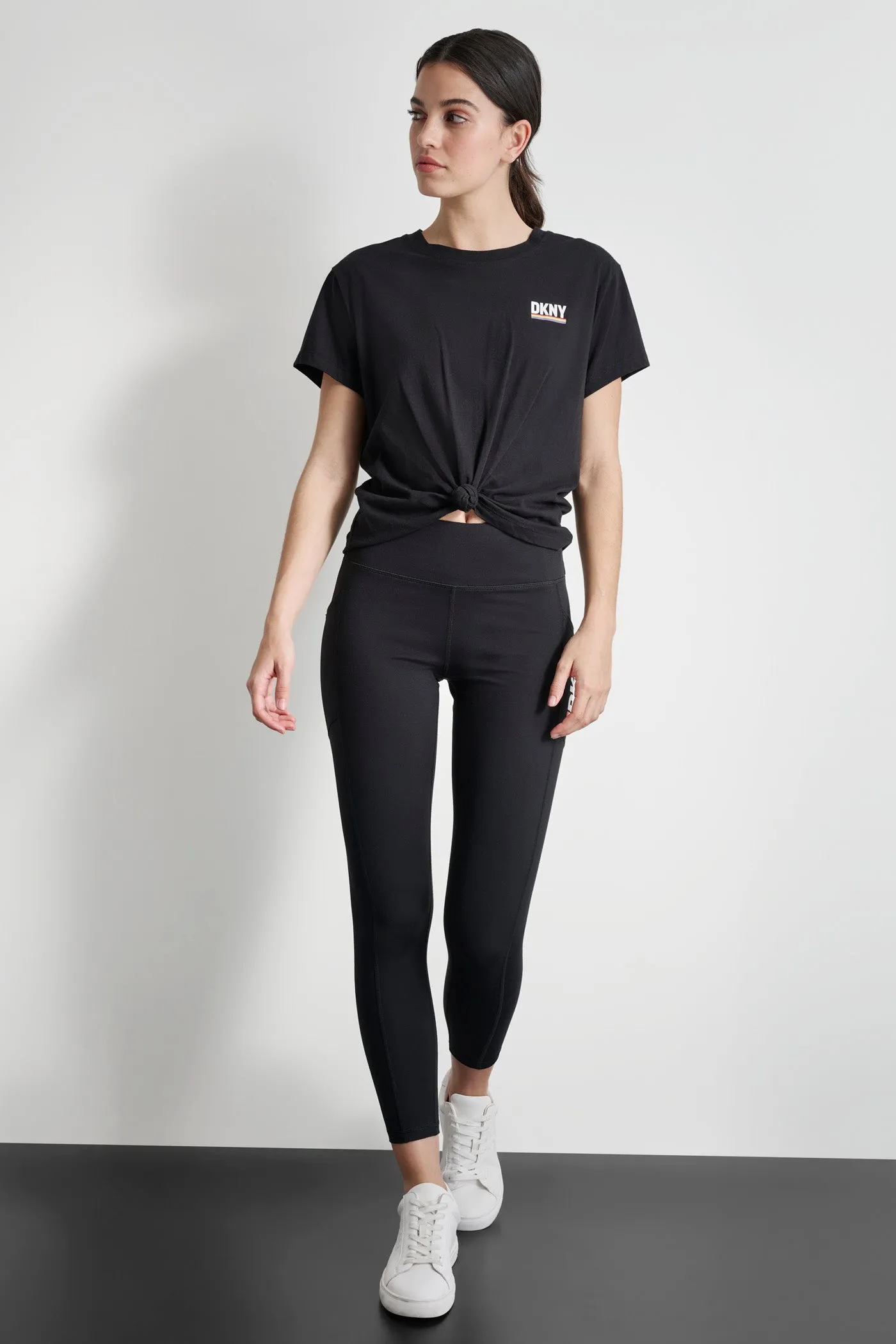 RAINBOW PRIDE LOGO KNOT FRONT TEE sold by DKNY product image thumbnail 3