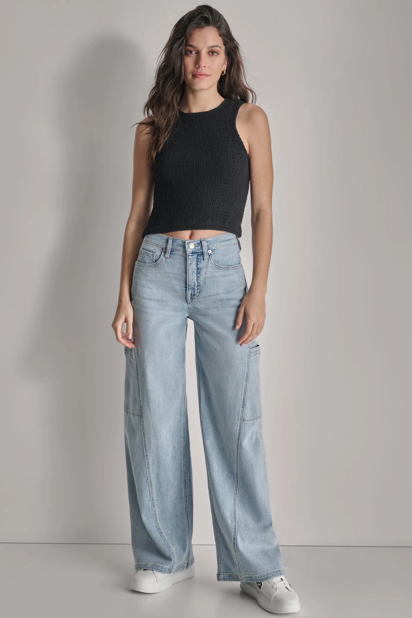 CROPPED SMOCKED TANK sold by DKNY product image thumbnail 3