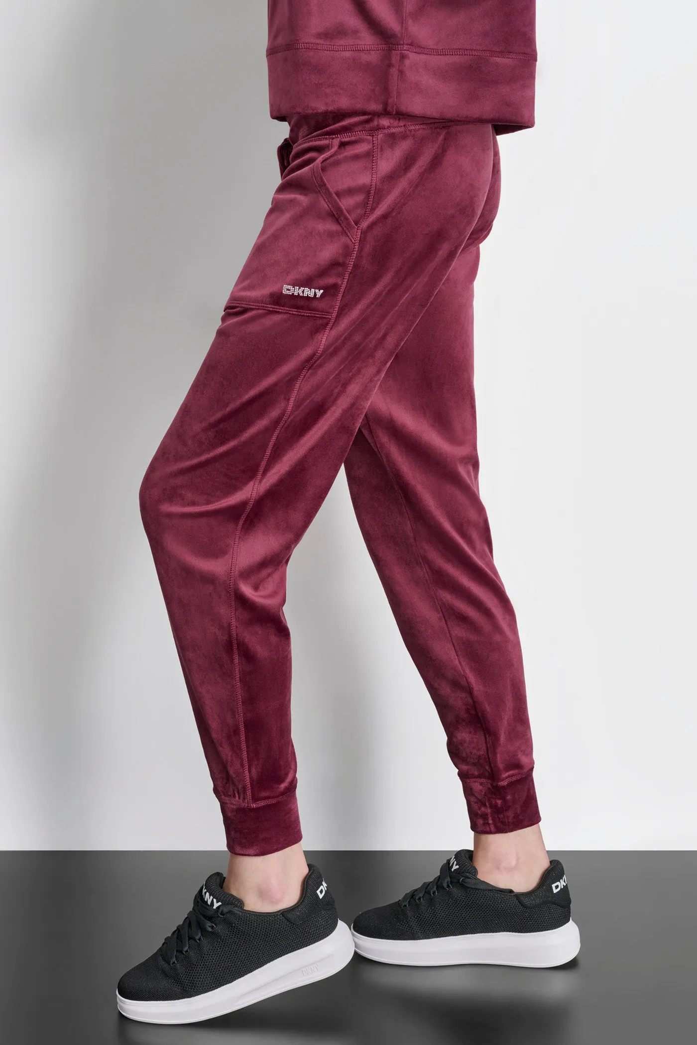 PLATINUM VELOUR RHINESTONE LOGO JOGGER sold by DKNY product image thumbnail 5