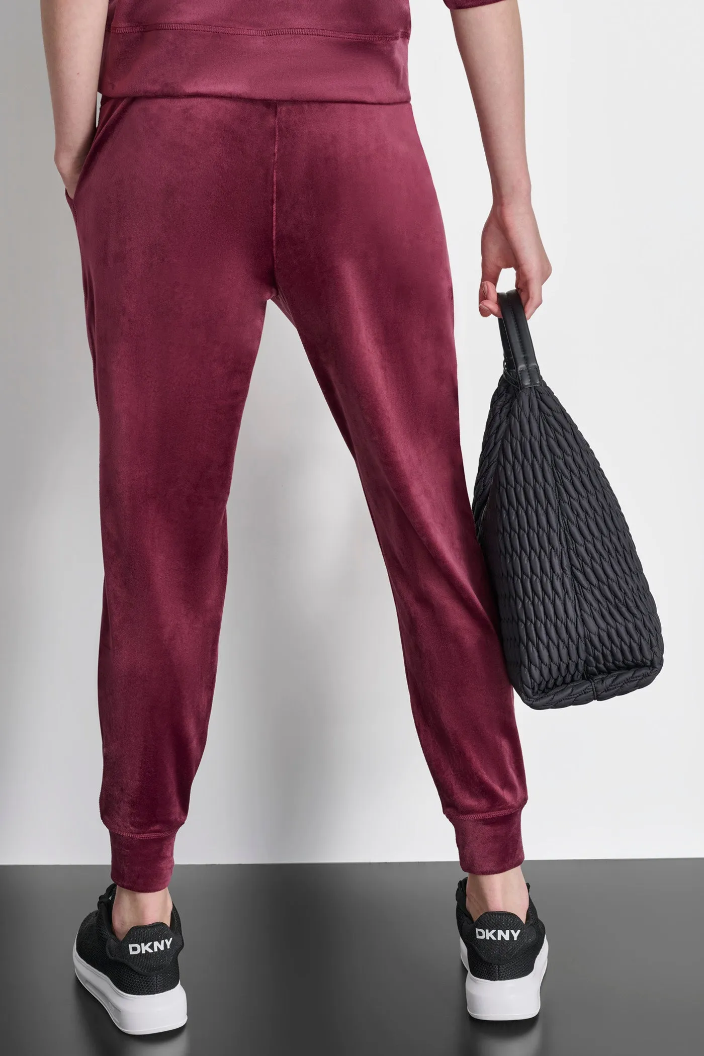 PLATINUM VELOUR RHINESTONE LOGO JOGGER sold by DKNY product image thumbnail 2