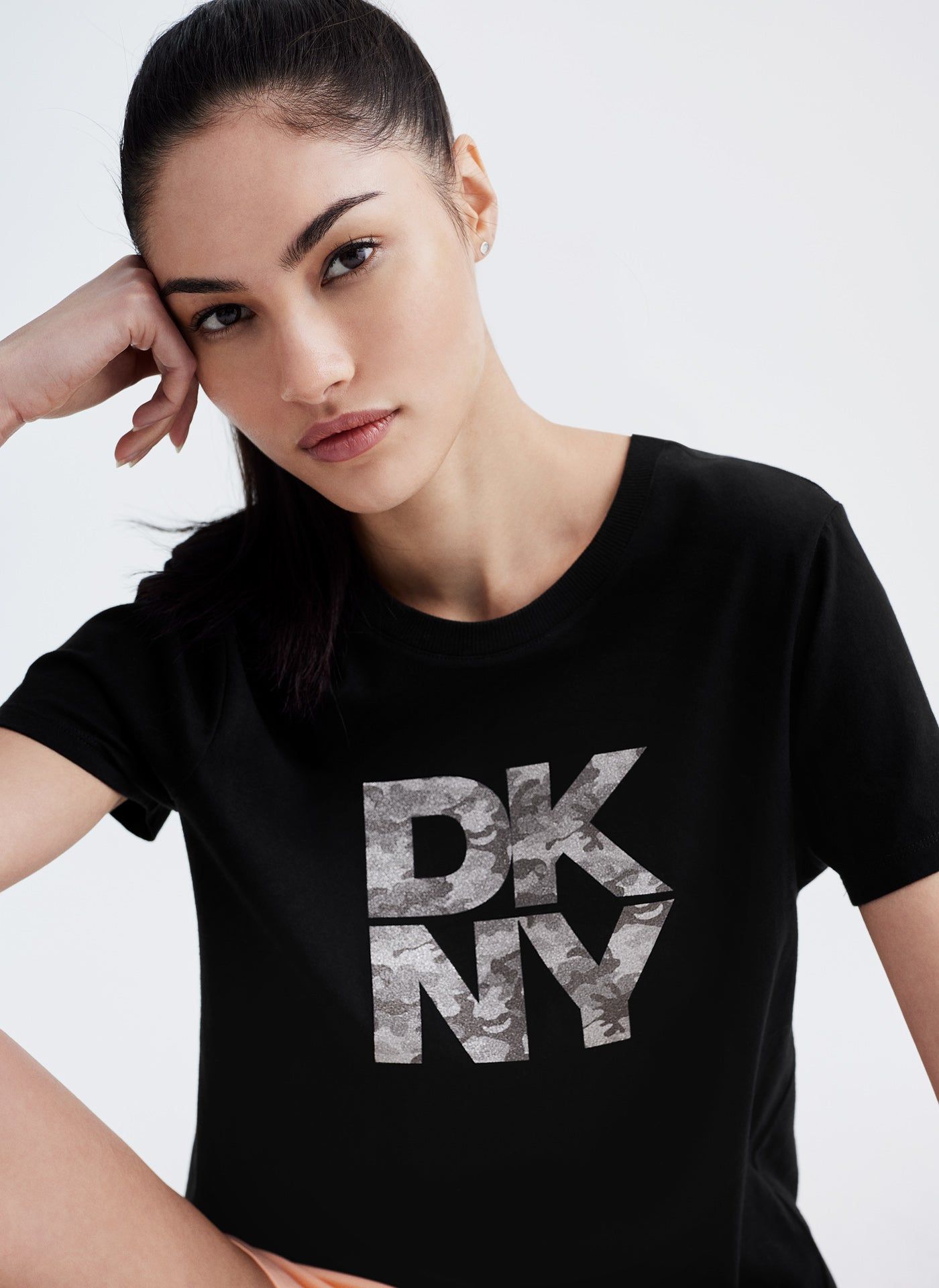 CAMO SPARKLE LOGO TEE sold by DKNY product image thumbnail 3