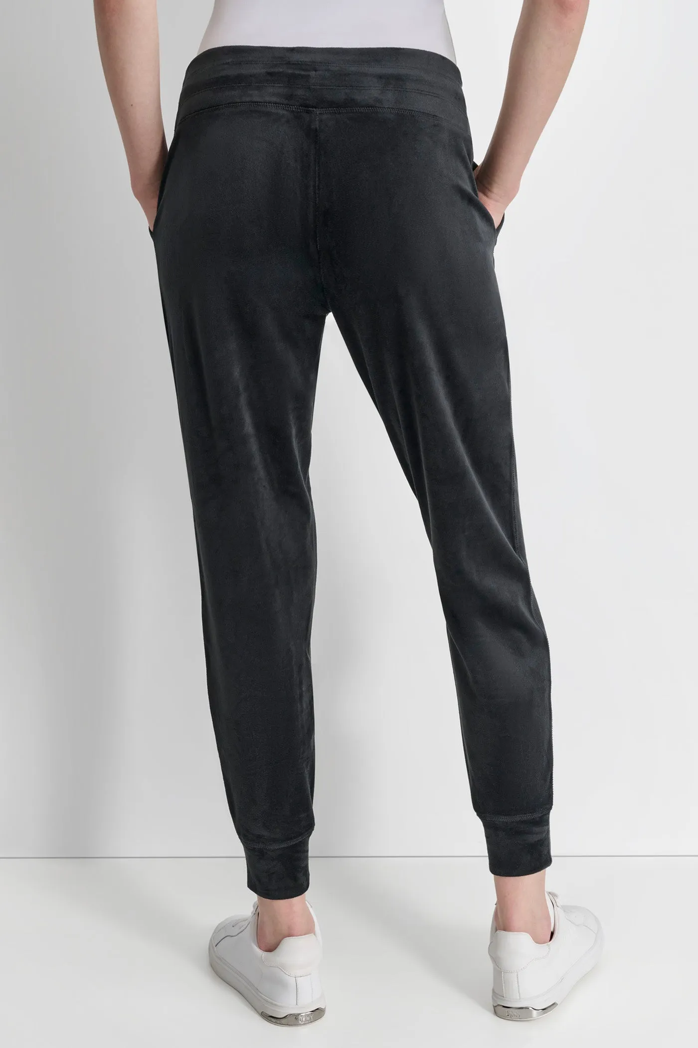 PLATINUM VELOUR RHINESTONE LOGO JOGGER sold by DKNY product image thumbnail 2