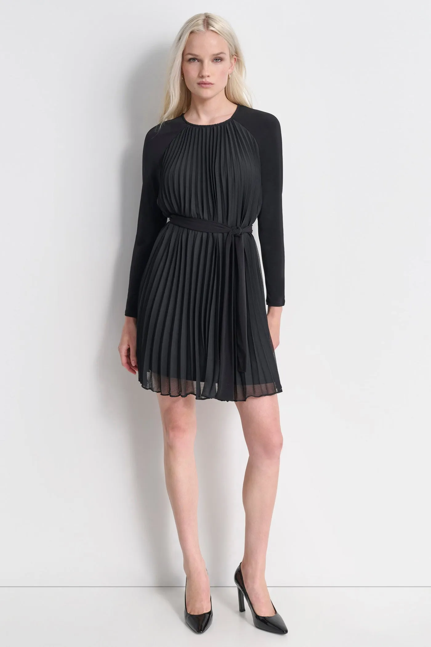 LONG SLEEVE PLEATED DRESS sold by DKNY product image thumbnail 5