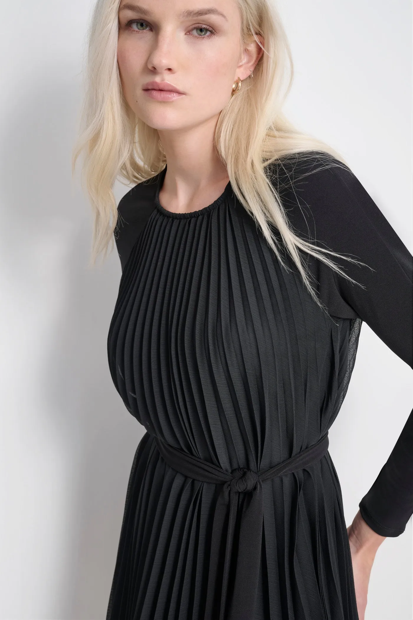 LONG SLEEVE PLEATED DRESS sold by DKNY product image thumbnail 4