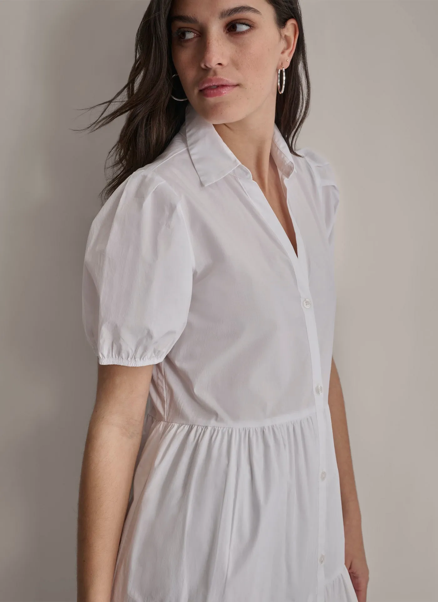 POPLIN DRESS WITH PUFF SLEEVE sold by DKNY product image thumbnail 4