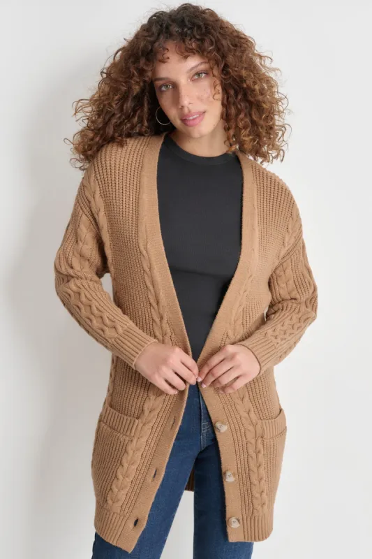 V-NECK RELAXED LONG CARDIGAN sold by DKNY