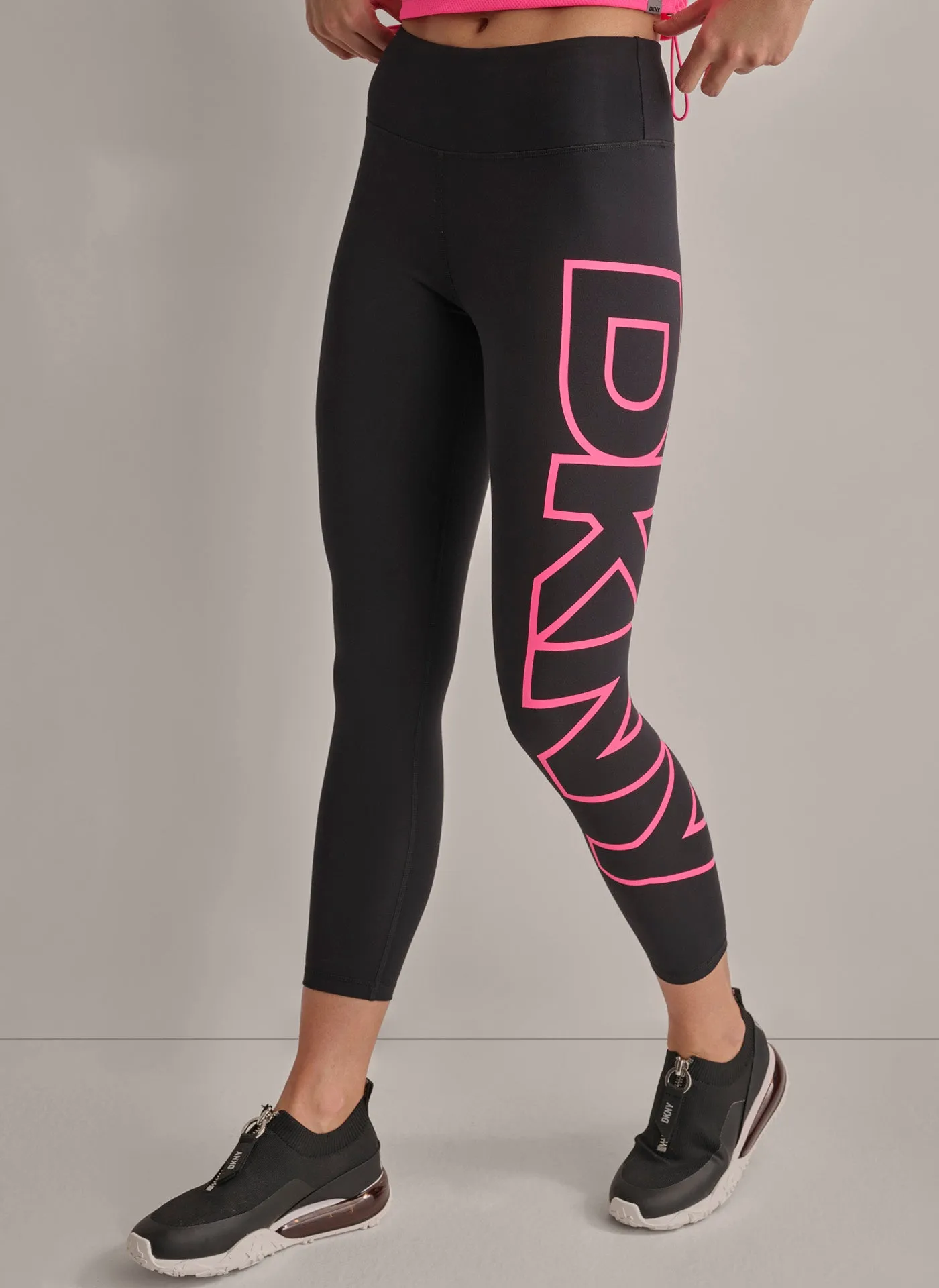 HIGH WAIST 7/8 EXPLODED LOGO LEGGINGS sold by DKNY