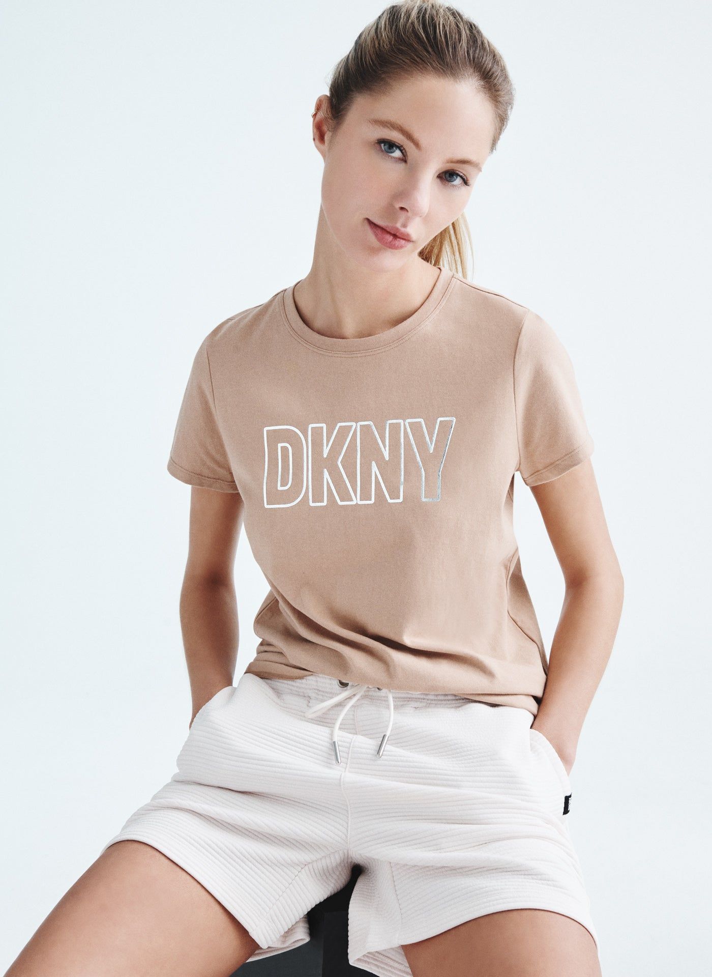 FOIL LOGO CREW NECK TEE sold by DKNY