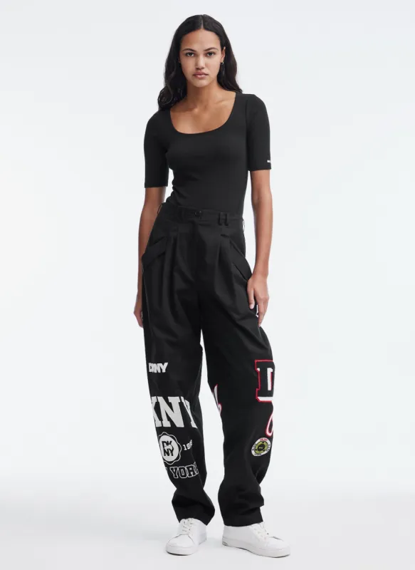 PATCH AND EMBROIDERY PANTS sold by DKNY