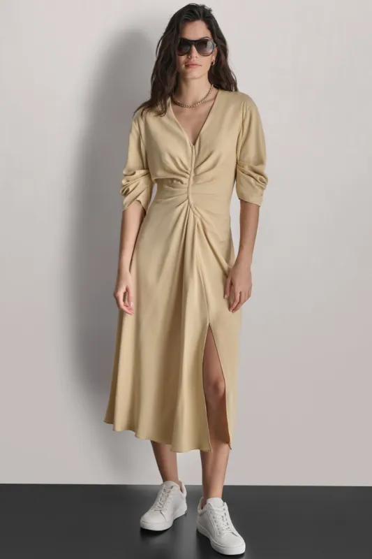 MIDI DRESS WITH SLIT sold by DKNY