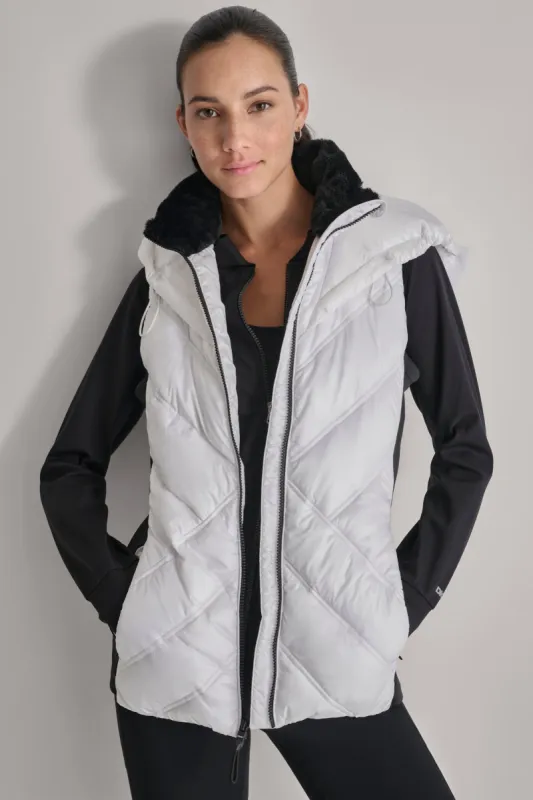 HOODED PUFFER VEST sold by DKNY