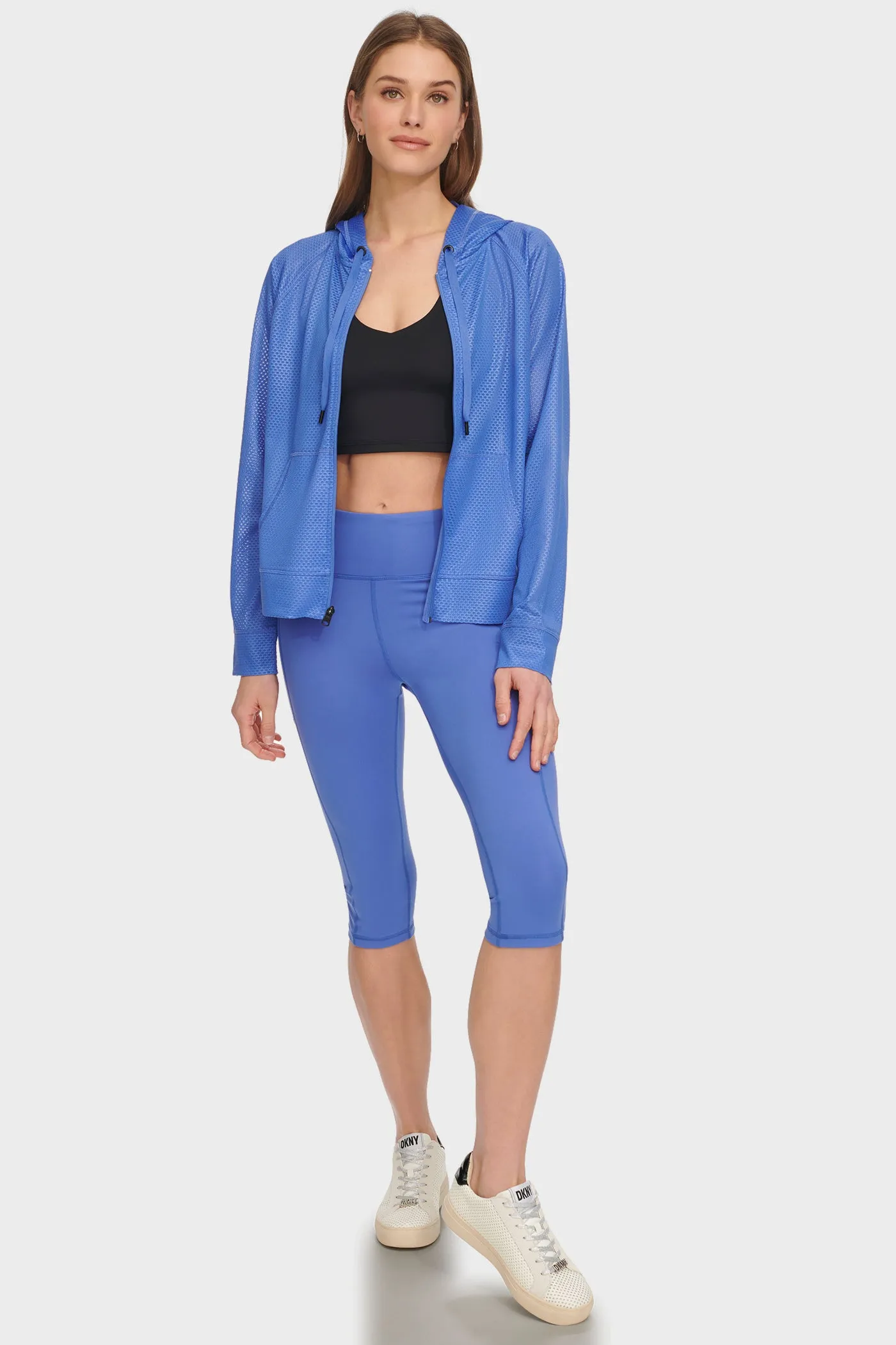 Chintz Honeycomb Mesh Full Zip Hoodie sold by DKNY product image thumbnail 3