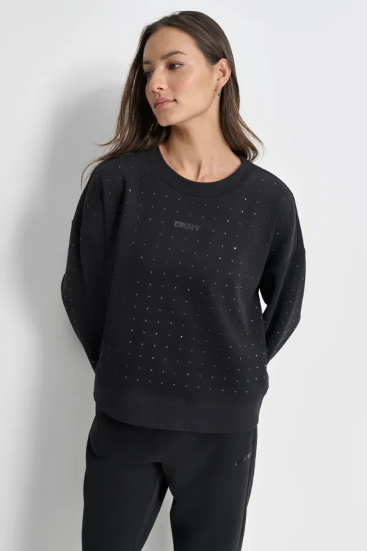 EMBELLISHED RHINESTONE PULLOVER sold by DKNY
