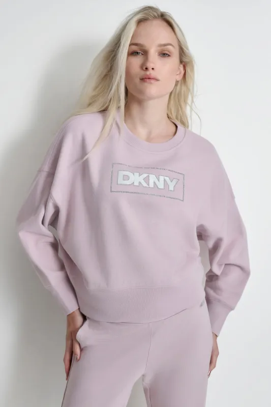 RHINESTONE LOGO CREW NECK sold by DKNY