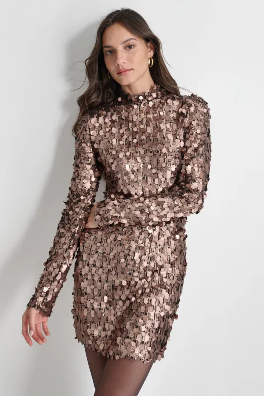 SEQUINS AND MESH TOP sold by DKNY