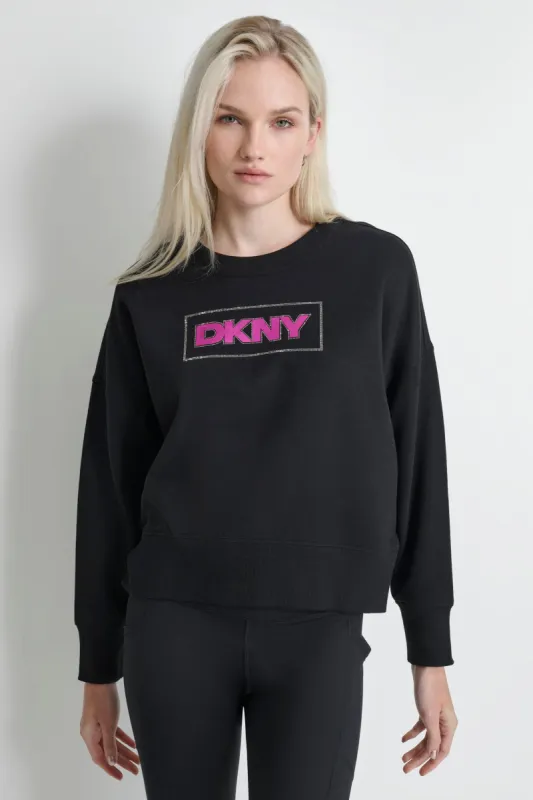 RHINESTONE LOGO CREW NECK sold by DKNY