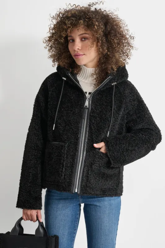 REVERSIBLE FAUX SHEARLING JACKET sold by DKNY