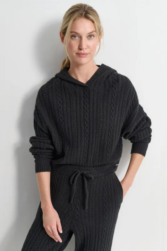 COZY CABLE SWEATER HOODIE sold by DKNY