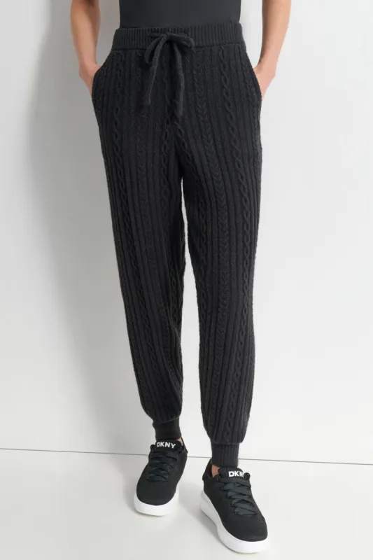 COZY CABLE SWEATER JOGGER sold by DKNY