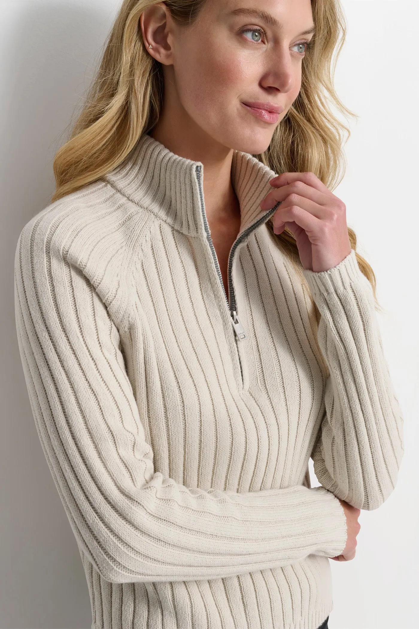 HALF ZIP MOCK NECK SWEATER sold by DKNY product image thumbnail 4