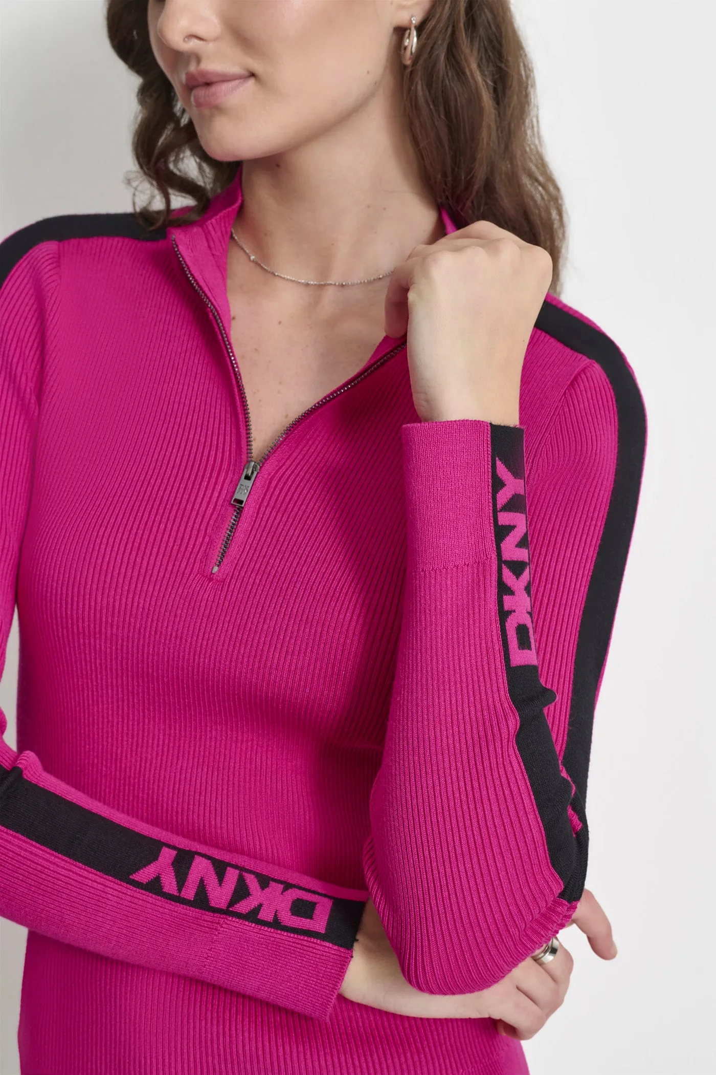 HALF ZIP LOGO TAPE SWEATER sold by DKNY product image thumbnail 5