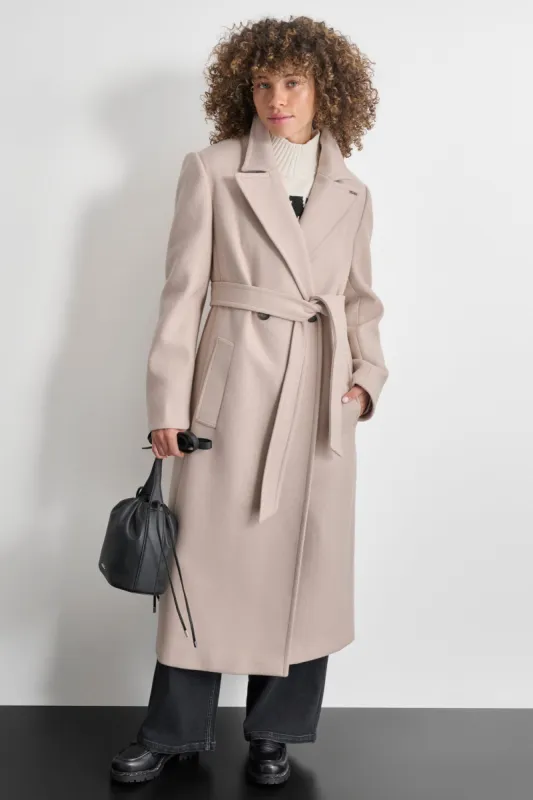 WOOL WRAP COAT sold by DKNY