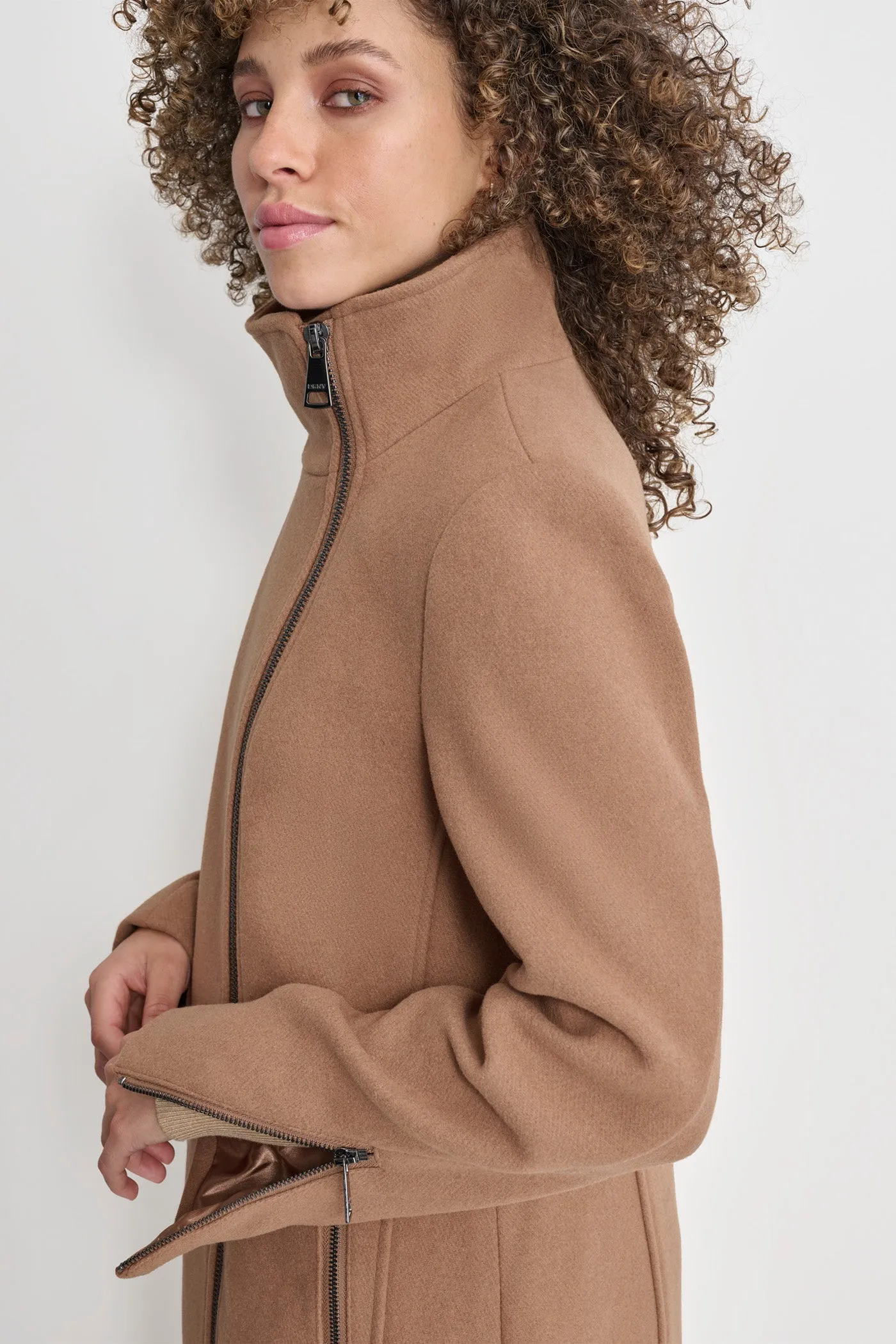 WOOL COAT WITH ZIPPER DETAIL sold by DKNY product image thumbnail 5