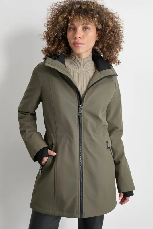 VALBOA LINED SOFT SHELL JACKET sold by DKNY