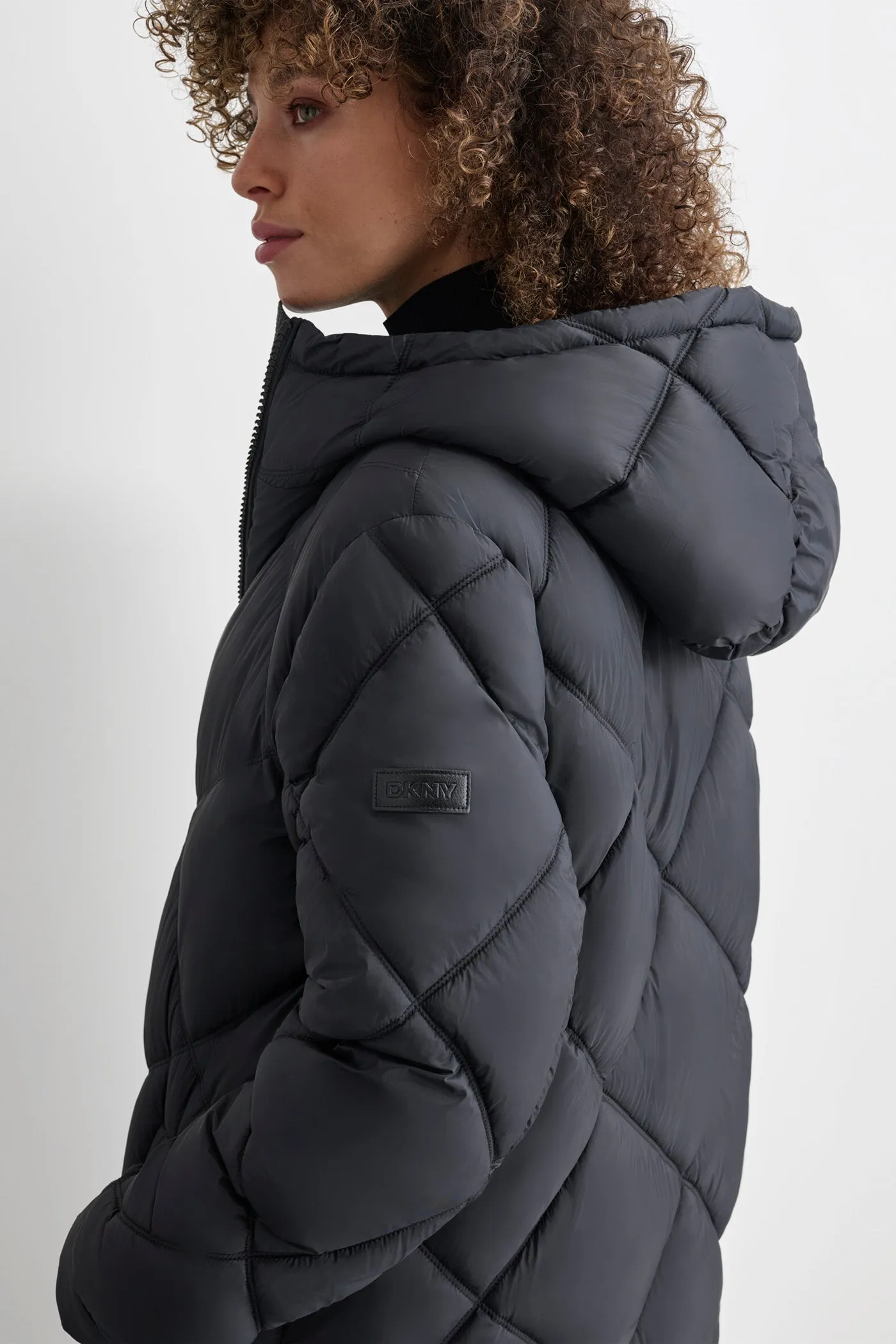 SILKY LONG QUILTED PARKA sold by DKNY product image thumbnail 4