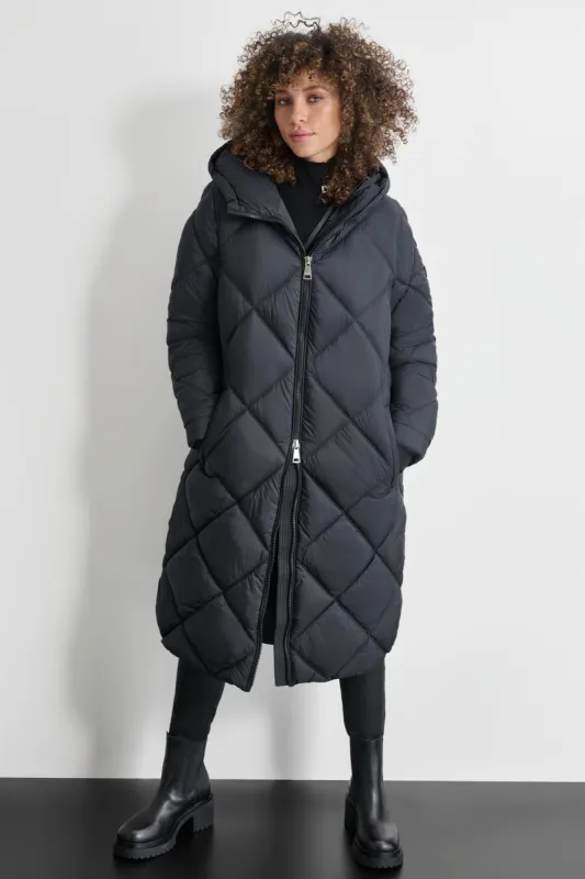 SILKY LONG QUILTED PARKA sold by DKNY