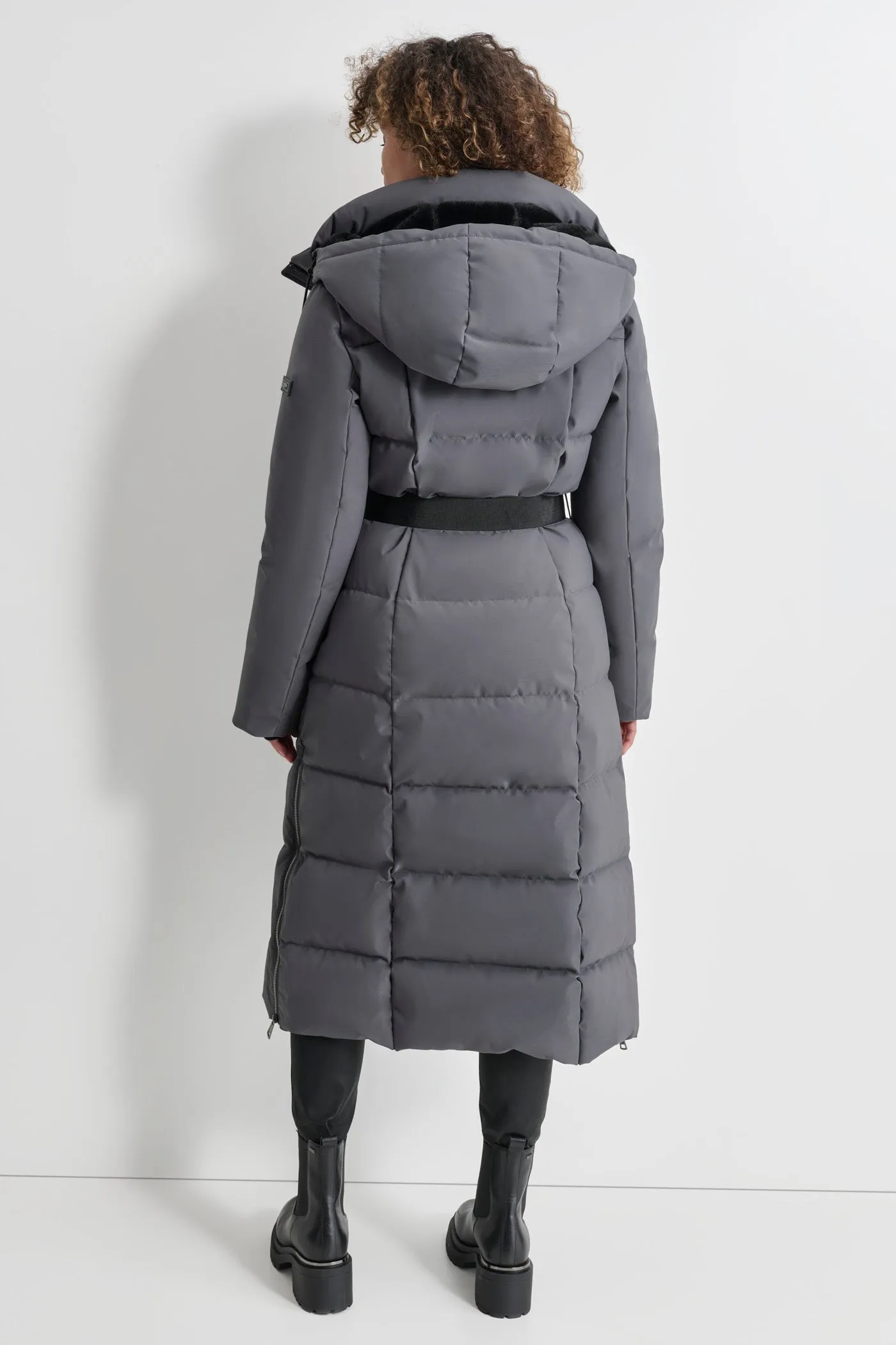 BOX QUILT LONG PUFFER W/ BELT | Parallel