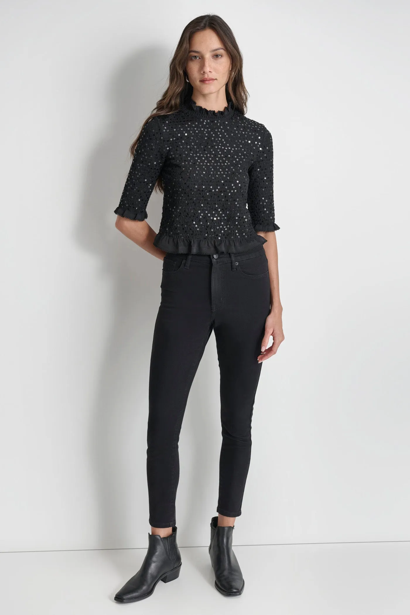 SMOCKED SEQUIN TOP sold by DKNY product image thumbnail 3