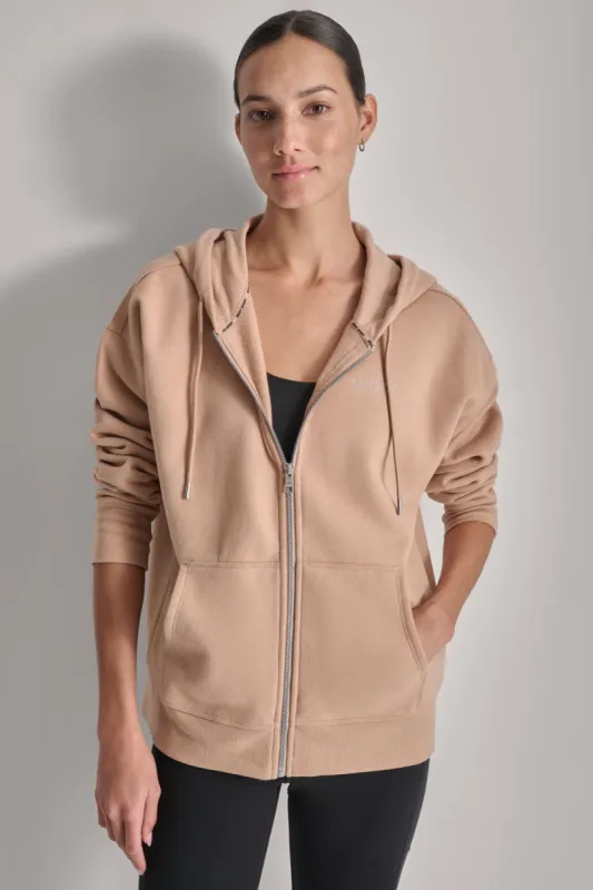 MINI STUD LOGO FULL ZIP HOODIE sold by DKNY