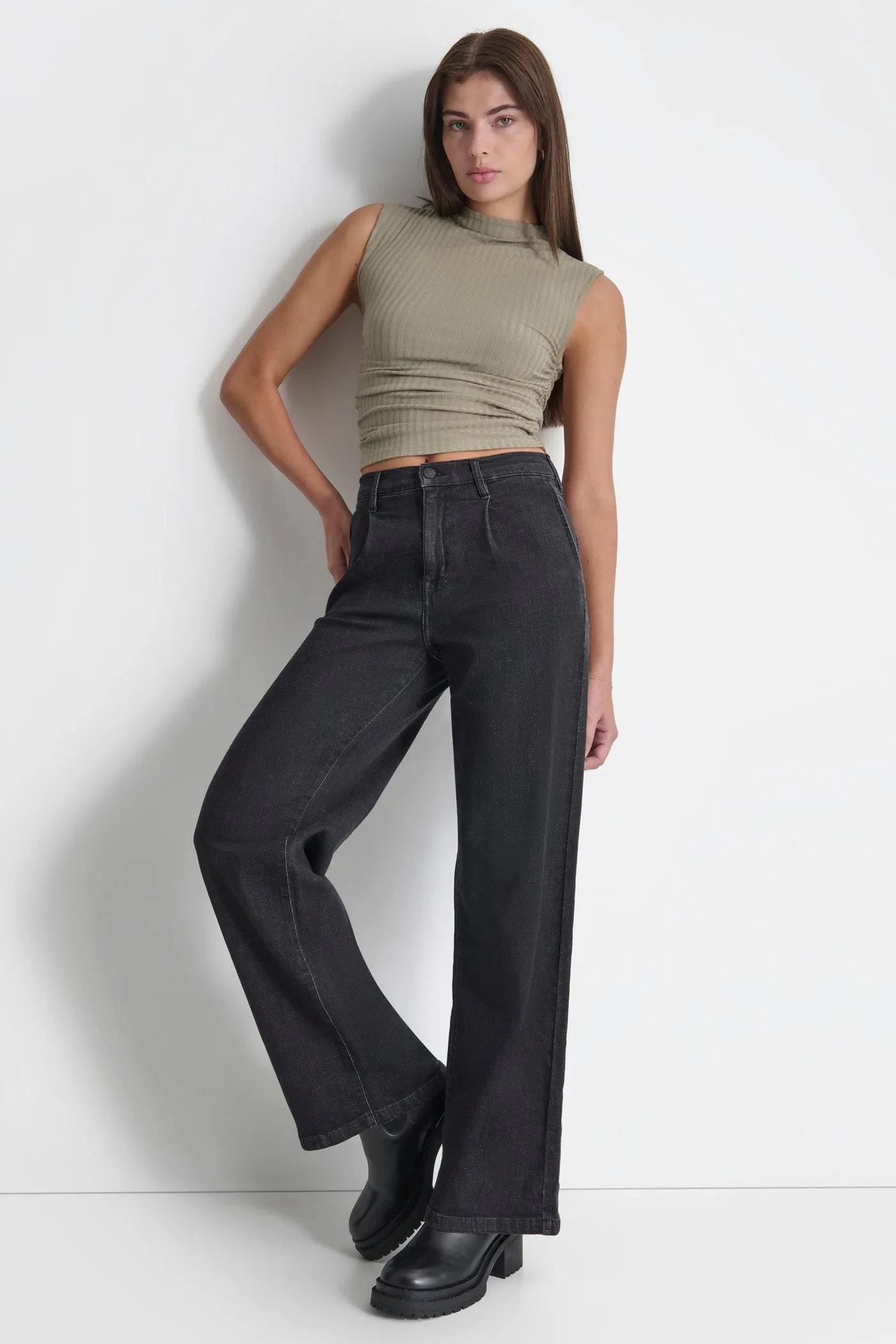 FRONT PLEAT WIDE LEG TROUSER sold by DKNY product image thumbnail 3