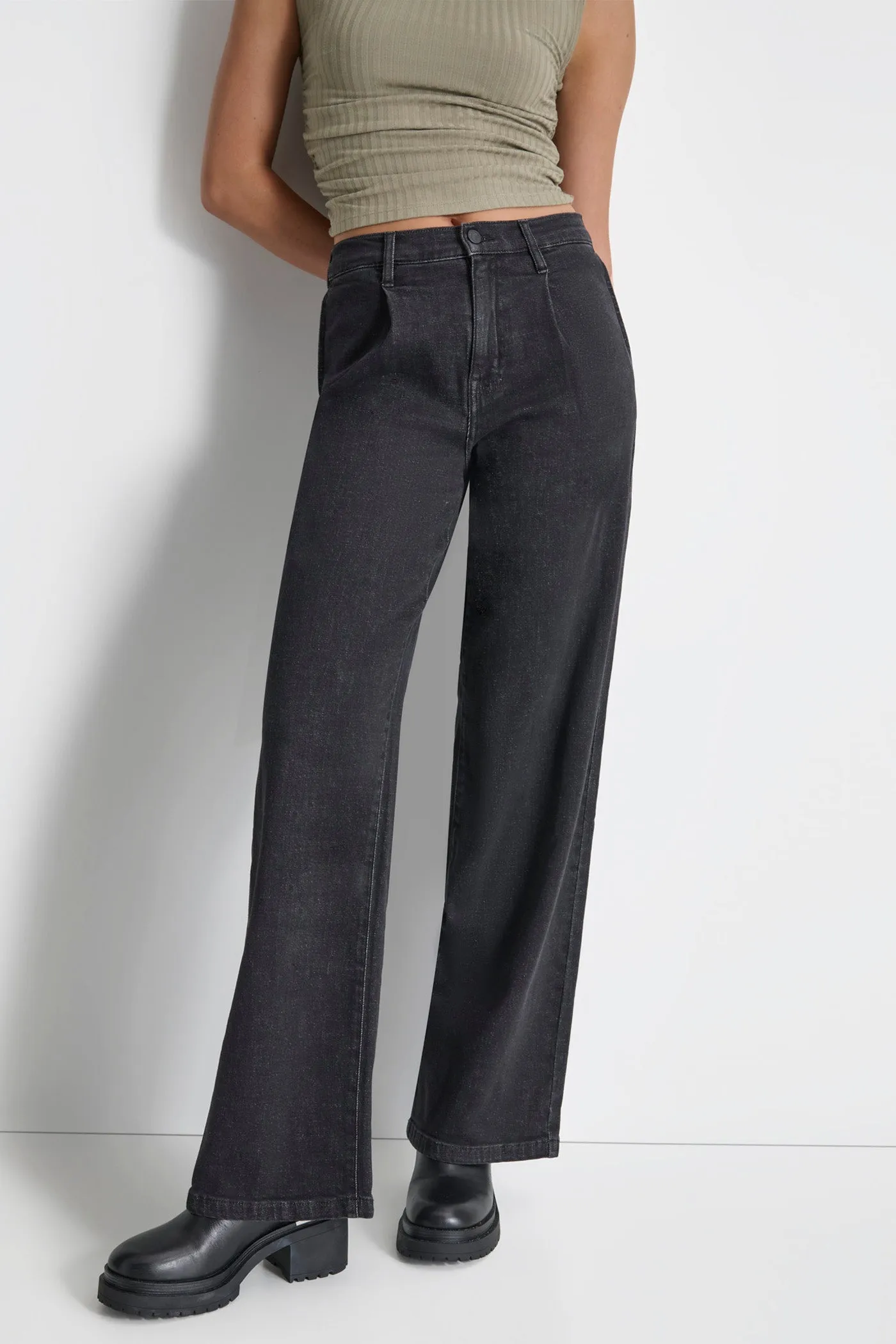FRONT PLEAT WIDE LEG TROUSER sold by DKNY