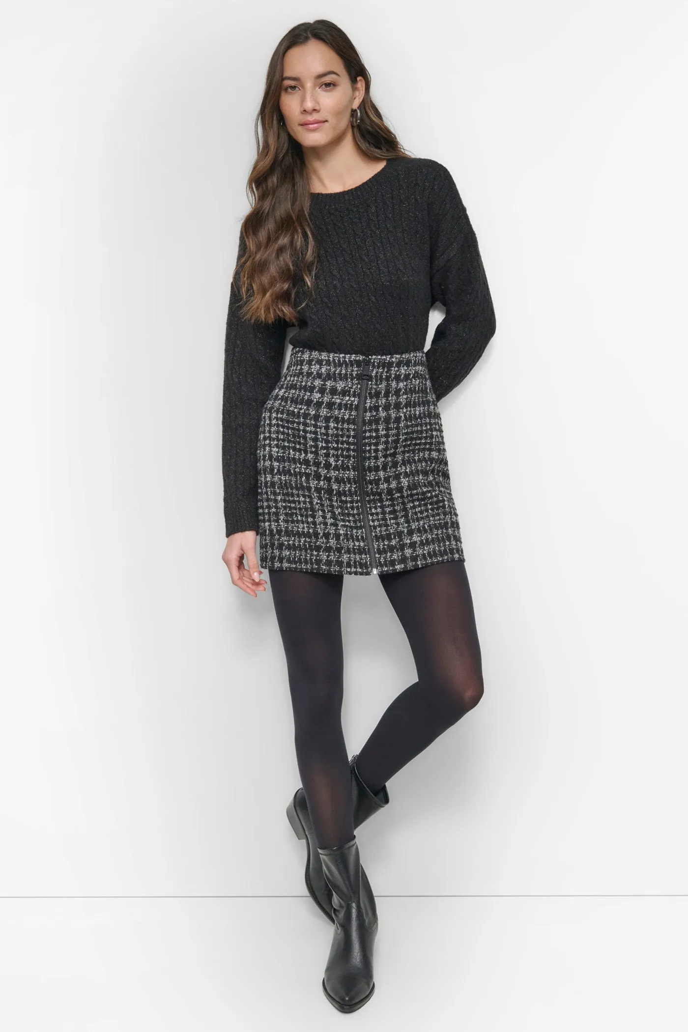 ZIP FRONT MINI SKIRT sold by DKNY product image thumbnail 3