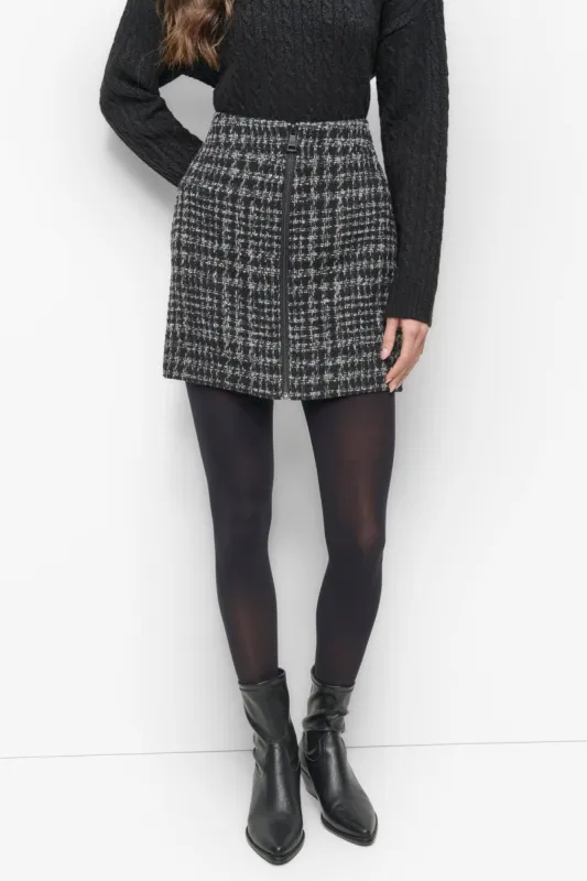 ZIP FRONT MINI SKIRT sold by DKNY