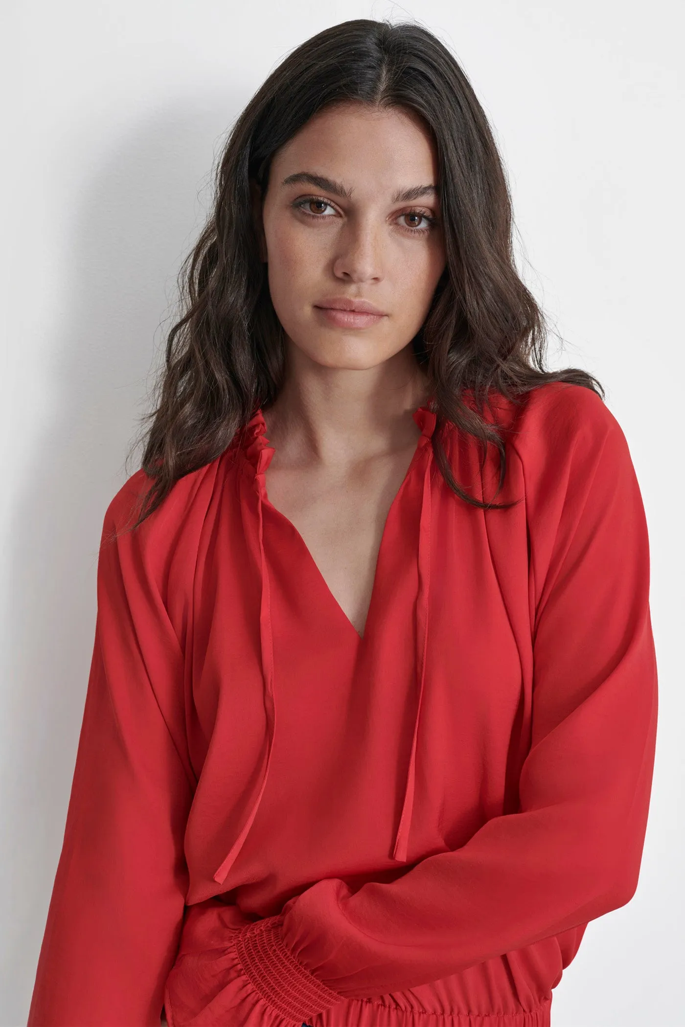 SMOCKED CUFF RAGLAN SLEEVE BLOUSE sold by DKNY product image thumbnail 5