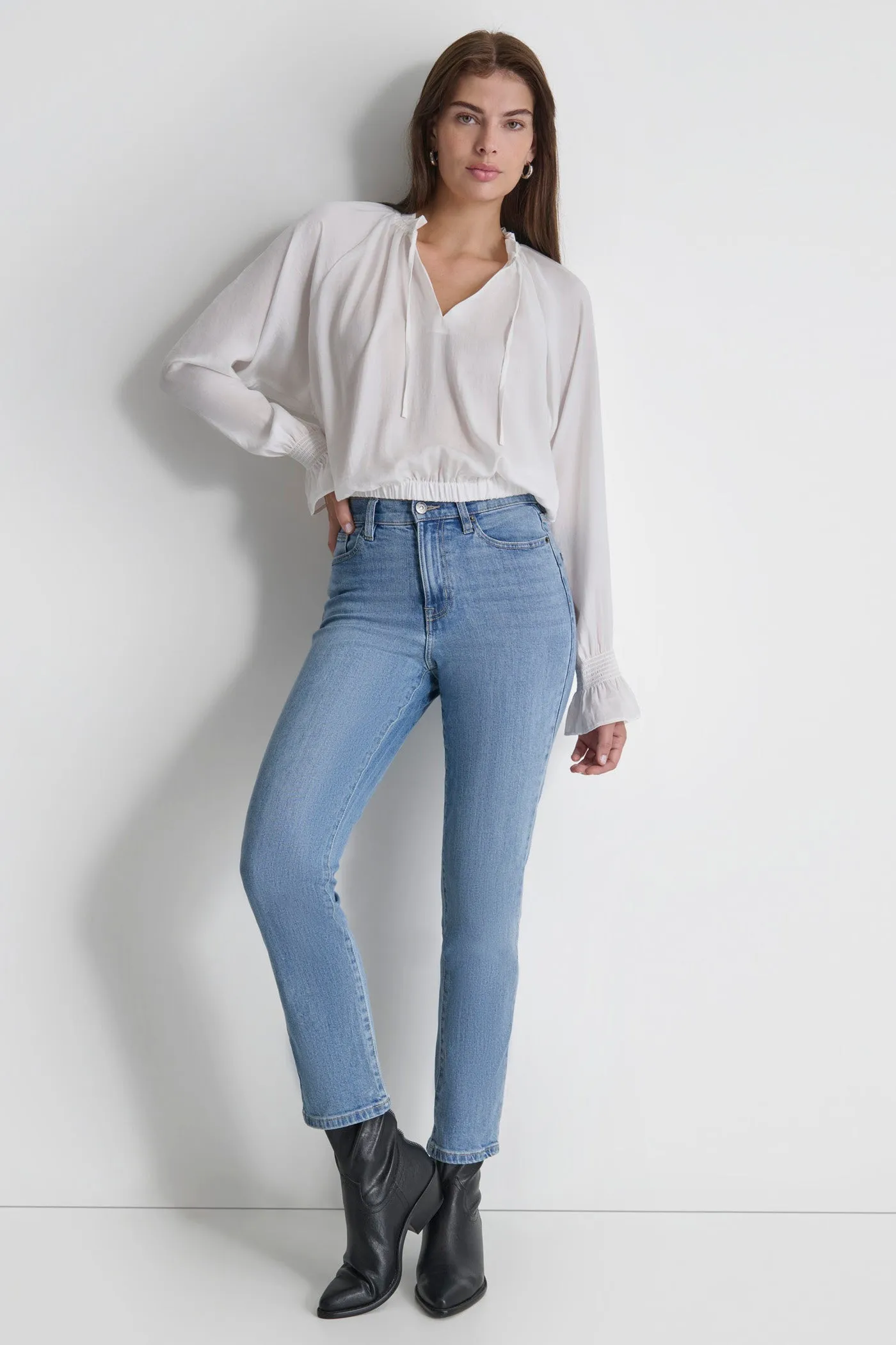 SMOCKED CUFF RAGLAN SLEEVE BLOUSE sold by DKNY product image thumbnail 3