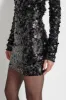 SEQUINS AND MESH MINI SKIRT sold by DKNY