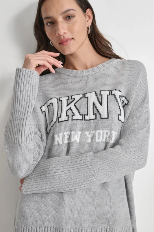 VARSITY LOGO SWEATER sold by DKNY