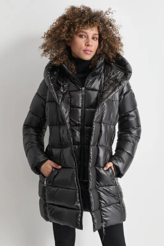PEARLIZED PUFFER WITH HOOD sold by DKNY
