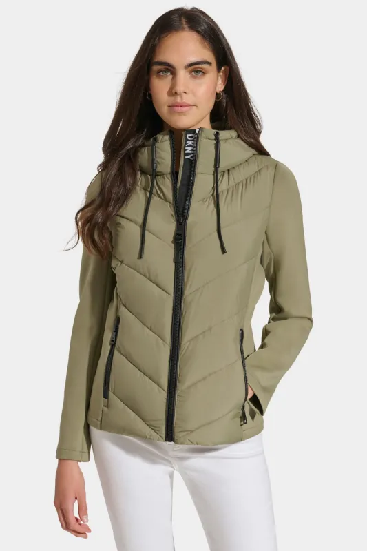 MIXED MEDIA LIGHT WEIGHT PUFFER sold by DKNY