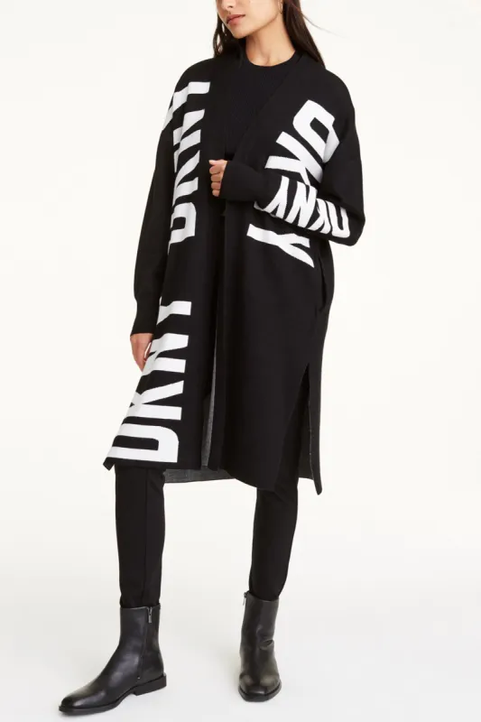 OVERSIZED LOGO CARDIGAN sold by DKNY