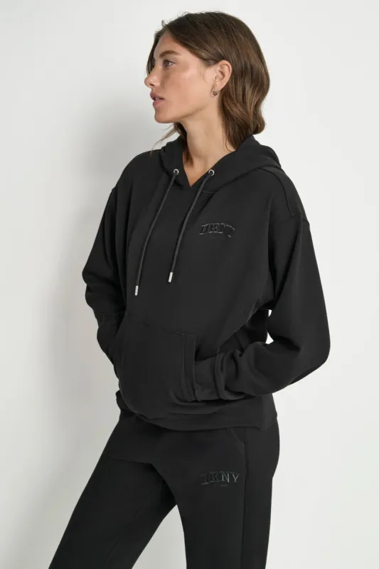 VARSITY EMBROIDERED LOGO HOODIE sold by DKNY