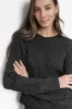 CABLE CROPPED CREW NECK SWEATER sold by DKNY
