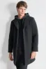 FAUX WOOL COAT W/ HOODED BIB sold by DKNY