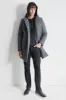 FAUX WOOL COAT W/ HOODED BIB sold by DKNY