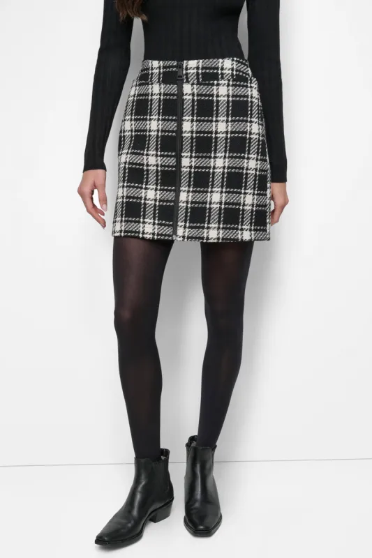 ZIP FRONT MINI SKIRT sold by DKNY